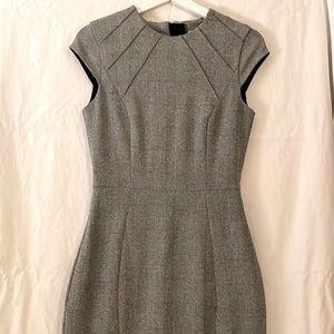 H&M - Women’s Cap Sleeve Black & Gray Fitted Dress - Size 6